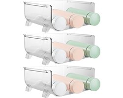 3 stuks stapelbare flessenrek - koelkastflessenhouder smal - keuken flessenstandaard organizer voor woonkamer, koelkast, kast, bar