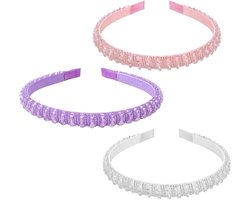 3 stuks strass-steentjes, haarband met strass, antislip, haarspelden met diamanten, een reeks strassteentjes, antislip, glinsterende parels, modieuze haarbanden
