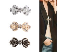 3 Stuks - Vestsluiting - vestclip dames -vestsluiting dames -vestspeld - Vestclip - blouse - gebreide jas - jurken - jas -