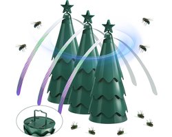 3 Stuks Vliegenventilatoren voor Tafels - Draadloze Insectenverdediger met Holografische Messen voor Binnen en Buiten