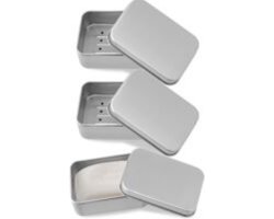 3 stuks - Zeepdoosje met Deksel - Zeepbakje - Zeephouders - Beschermen- en Reisblik - Zeepkist - Zeepblik - aluminium - Reisformaat Toiletartikelen - Badkamer Accessoires - voor vakantie en reizen