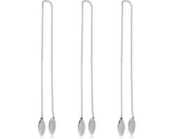 3 stuks - zilveren - servet clips - slabbetjes houder clips, verstelbare servet clip ketting - draagbare metalen servethouder - servetklemmen met ketting - servet tandheelkundige of hardlopers - jeugd volwassenen en ouderen