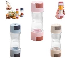 3 stuks - Zoutreguleringsfles - Zoutvaatje - Peper en zout vaatje - Zoutstrooifles met - Multifunctionele kruidenpotjes - Zoutstrooiers - Blauw - Roze - Khaki - zout kruidenfles