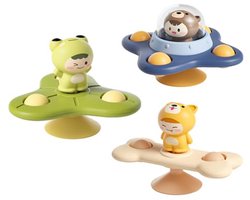 3 stuks zuignap spinner speelgoed, baby bad speelgoed, sensorisch speelgoed voor 1-3 jaar oude jongens en meisjes, baby essentials voor op reis, friemel speelgoed voor peuters van 1-3 jaar, verjaardagscadeaus voor 1-3 jaar oude jongens en meisjes
