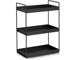 3 Tier Staande Rekken Keuken Onderkast Plank Douche Plank Badkamer Werkblad Organizer Vanity Tray Cosmetica & Make-Up Opslag Kruidenrek - Zwart