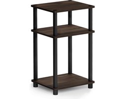 3-Tier Turn-N-Tube-bijzettafel - nachtkastje Columbia walnoot/zwart - zwart - 60 cm hoog