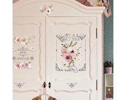 3 vellen rub-on transfers voor ambachten en meubels met aquarel bloemen voor DIY decoratie van kasten, tafels en stoelen