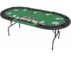 3-voudig inklapbare pokertafel voor 9 spelers, achthoekig, groen, meubels, tafels, poker- en speeltafels (SPU:80210)