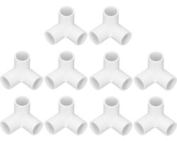 3-Weg PVC Plastic Hoekverbinder voor Waterleidingen en Meubels - 20mm Binnen Diameter, Perfect voor Kassen en Buiskoppelingen, Set van 10 Stuks