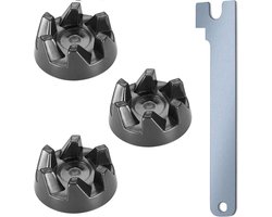 3 x koppeling 9704230 - koppelingsmeenemer - blender rubberen koppeling met sleutel - compatibel met KitchenAid modellen KSB52 - KSB5 - 5KSB52 - 5KSB5 - keukenapparatuur accessoires