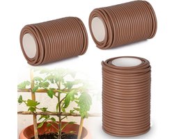 3 x Plant Draad, 3.5 mm, Verbindingsdraad Geïsoleerd, 20 m, Tuindraad met Rubber voor Planten Training en Ondersteuning, Lichtbruin, Tuinaccessoires