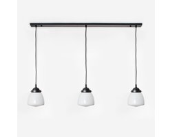 3 x Schoolbol Small aan plafondbalk Moonlight - Art Deco Trade