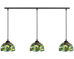 3 x Tiffany Hortensia aan plafondbalk - Art Deco Trade