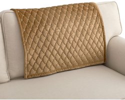 3-zits anti-slip bankovertrek voor L-vorm chaise longue hoekbank - honden - koffiebruin - 90 x 90 cm - 1 stuk hoekbank overtrek
