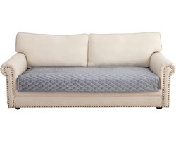 3-zits anti-slip bankovertrek voor L-vorm chaise longue hoekbank - lichtgrijs - 110 x 210 cm - woonkamer stoel honden huisdieren hoekbank overtrek