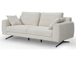 3-Zits Bank Beige - Stof & Metaal - 217x92x84 cm - Bank Detroit - Giga Meubel