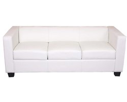 3-zits bank loungebank Lille ~ kunstleder, wit