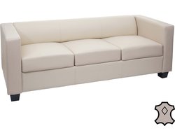 3-zits bank loungebank Lille ~ leder, crème