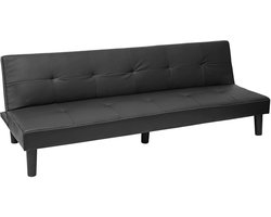 3-zits bank MCW-G11, slaapbank slaapbank slaapbank, slaapfunctie 195cm ~ kunstleer, zwart