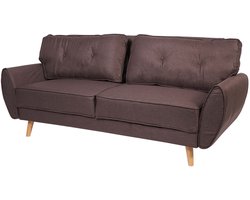 3-zits bank MCW-J19, bank uitklapbare loungebank, slaapfunctie 203cm ~ stof/textiel bruin