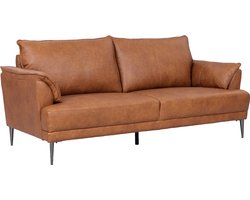 3-Zits Bank Tan - Metaal/Leer - 195x90x88cm - Soul