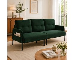 3-zits corduroy bank - Voor woonkamer, slaapkamer en thuiskantoor - 3 personen - Grijs - Hoge rugleuning en zijvakken - Stevig metalen frame - Zachte stof