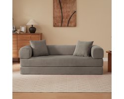 3-Zits Slaapbank Taupe - Multifunctionele Modulaire Sofa met Ligfunctie - Klapbare Bank en Bed voor Woonkamer, Appartement en Studio