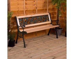 3-zits tuinbank in rozenstijl voor buiten - Stijlvol en duurzaam tuinmeubilair