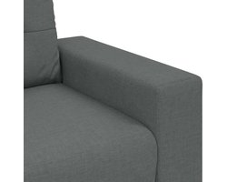 3-Zitsbank 221 x 78 x 80 cm Donkergrijs – Moderne Stoffen Bank met Comfortabele Zitdiepte 52 cm en Stevig Metaal Frame – Luxe Design Sofa voor Woonkamer Slaapkamer of Kantoor – Aurora Living – Pauwhome