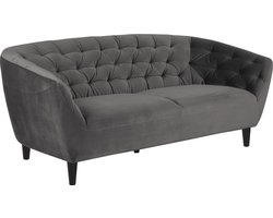 3 Zitsbank Akersloot - Velvet - Grijs - 191 x 78 x 84 cm (BxHxD)