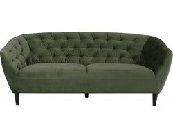 3 Zitsbank Akersloot - Velvet - Groen - 191 x 78 x 84 cm (BxHxD)