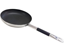 30 cm Bakpan Uit Aluminium, Anti-aanbakpan met RVS + Rubber‌ Handgreep – Inductie, Elektrisch, Halogeen& Gas - PFAS-vrij - Koekenpannen, Extra lange steel