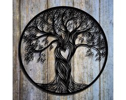 30 cm Tree of Life zwart metalen boom des levens decoratie woonkamer wanddecoratie muurkunst slaapkamer Viking levensboom