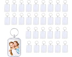 30-delige Acryl Sleutelhanger Fotolijst 32 x 52 cm - Geschikt om te Delen met Familie en Vrienden