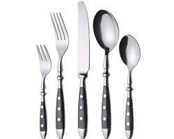 30-delige Bestekset voor 6 Personen - Rustiek en Zwaar Roestvrij Staal