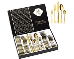 30-delige Bestekset voor 6 Personen van Hoogwaardig Roestvrij Staal - Perfect voor Thuis, Keuken en Restaurant - Vaatwasserbestendig