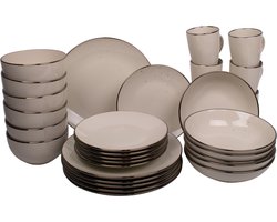 30 delige serviesset - 6 persoons - beige - aardewerk - Luca style - Kade 171 serviessets - hip en trendy