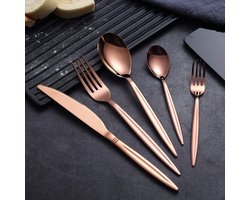 30-delige titanium roségouden bestekset, roestvrijstalen roségouden bestekset, koperen bestekset Service voor 6