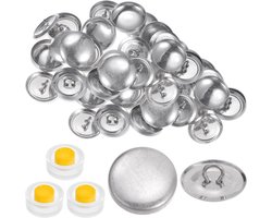 30 Sets Zelfklevende Drukknoppen 19mm Aluminium met Draadachterkant - Knopen Bekleden Set met Gereedschap voor DIY Stof