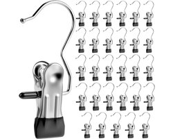 30 stevige en duurzame kledingclips, waaronder schoenenrekken voor kledingkasten, washaken, clips voor het organiseren van broeken, hoeden, sokken, handdoeken, reishangers, handtassen en leggings.