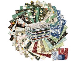 30 stuks 25,5 x 25,5 cm vintage bloemen katoenen stof bundel vierkanten patchwork bloemen stof naaien quilten bundels diverse patroon doek voor doe-het-zelf plakboek knutselen maken