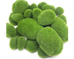 30 stuks 3 maten kunstmatige mos decoratieve stenen-groene mosballen-nep mos decoraties voor bloemschikken-sprookjestuin en handgemaakt