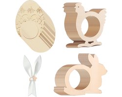 30 Stuks Houten Servetringen voor Pasen - Rabbit Ear Servet Houder voor Ontbijt, Lunch, Diner en Feestdecoratie, Creatieve DIY Accessoires