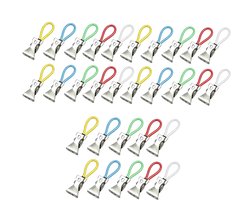 30 stuks metalen handdoekclips voor badkamer en keuken, handige hangers voor theedoeken en strand, 5 kleuren beschikbaar