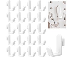 30 stuks Pegboard haak, Pegboard haken compatibel met IKEA Skadis Organizer accessoires, plastic witte haak voor thuis, garage, keuken, kantoor, knutselkamer en meer, 3,3 x 3,3 x 1 cm