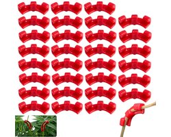 30 stuks - Plantenkruller - Plantenbuigclip - Groeiclip - Plantenclip - Rood - Plantengroei- en trainingsclip - Verstelbare plantengroei- en trainingsclip - Geschikt voor binnen- en buitengebruik
