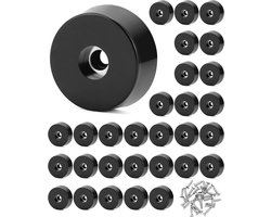 30 Stuks Rubberen Meubelpootbeschermers met Roestvrijstalen Schroeven - Antislip en Slijtvaste Onderdelen voor Tafels, Stoelen en TV-meubel