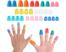 30 stuks rubberen vingerhoedje, 5 maten rubberen vingertoppen, herbruikbare vingerbeschermers, vingerhoedjes, vingerhoedjes voor handnaaien, borduren, breien, tellen, papierwerk, knutselwerk