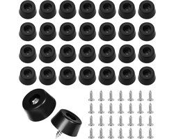 30 stuks Rubberen Voetjes voor Snijplanken - Antislip Pootjes - Rond - Inclusief Roestvrijstalen Schroeven - Bumpers voor Meubels Elektronica Keukenapparatuur