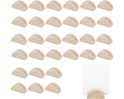 30 Stuks Tafelnummerhouders van Hout, Herbruikbare Kaartstandaards voor Menu's, Foto's en Naamkaarten voor Bruiloften en Feesten